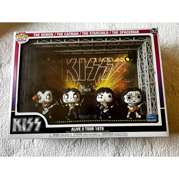Funko Pop Moment Deluxe Kiss Alive II Tour in 1978 Vinyl Figures Walmart READ - Picture 1 of 8